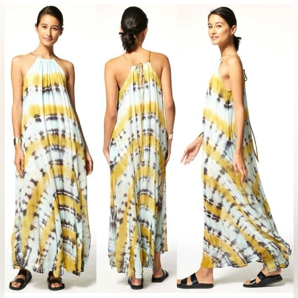 Young Fabulous & Broke Elie Trapeze tie dye halter maxi dress